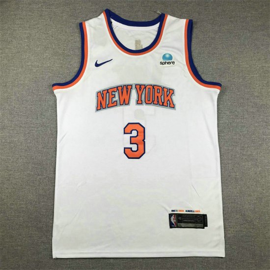 Maillot de Basket #3 Hart Knicks Blanc Brodé